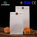 Eco-friendly Disposable CUSTOM LOGO PAPER BAGS with logo for fast food salad chicken snacks